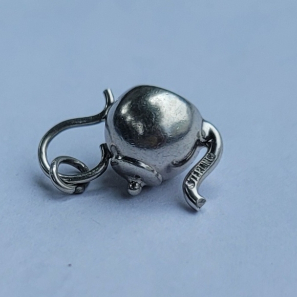3D Teapot Sterling Silver Charm Pendant - Picture 3 of 7